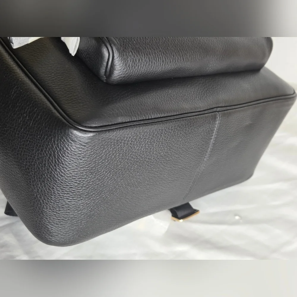 NWT Coach Black Leather Court Backpack In Large - Picture 13 of 16